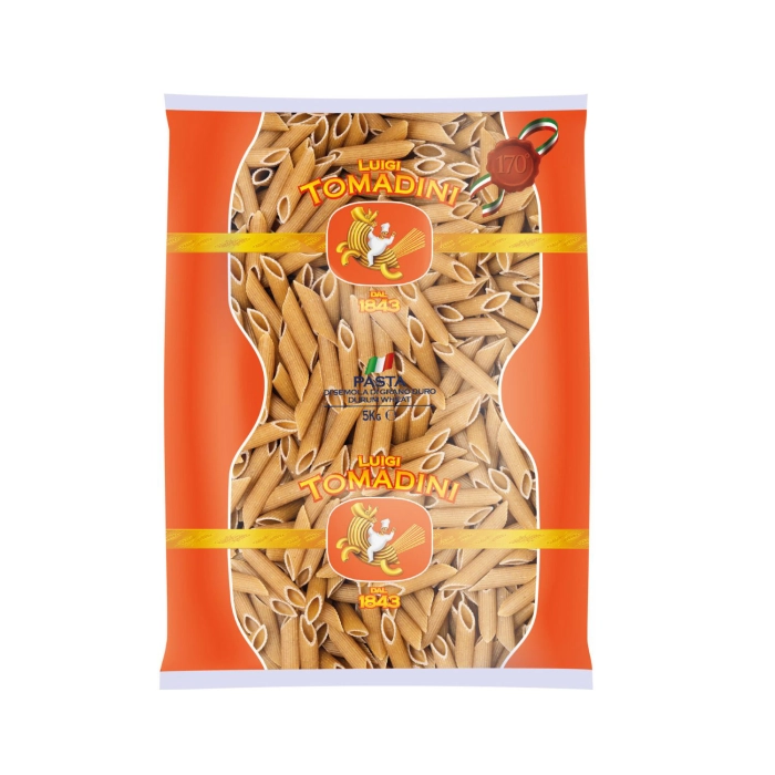 Tomadini teljes kiőrlésű penne tészta 5kg