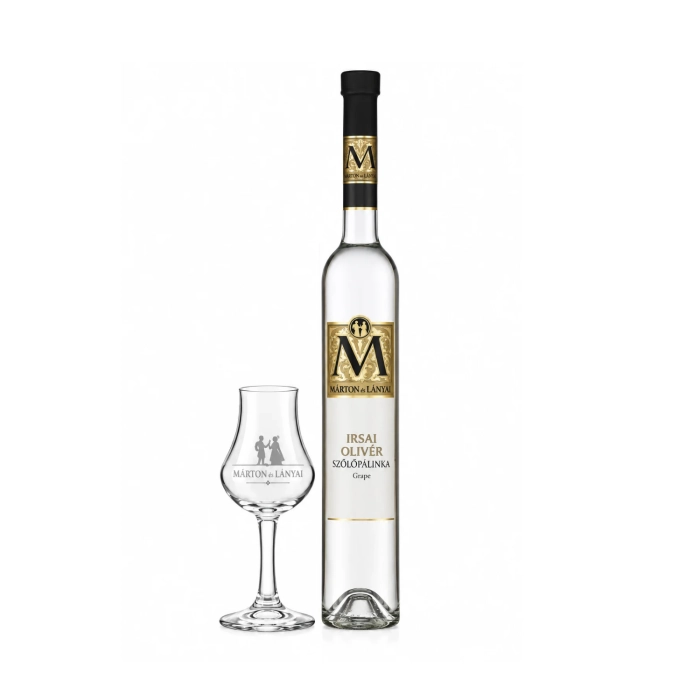 Márton és Lányai Irsai Olivér pálinka DD+pohár 40% 0,35l