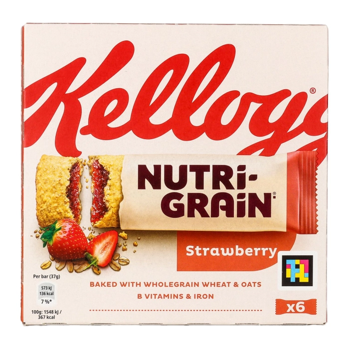 Kellogg's Nutri-Grain sült gabonaszelet eper ízesítésű töltelékkel 6x37g 222g