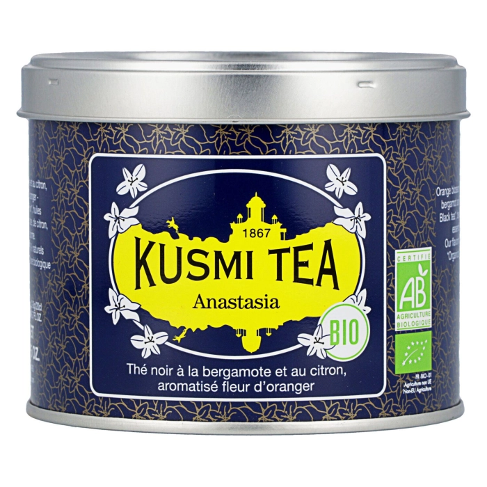 Kusmi Anastasia szálas fekete tea bergamottal, narancsvirággal és citrommal ízesítve 100g
