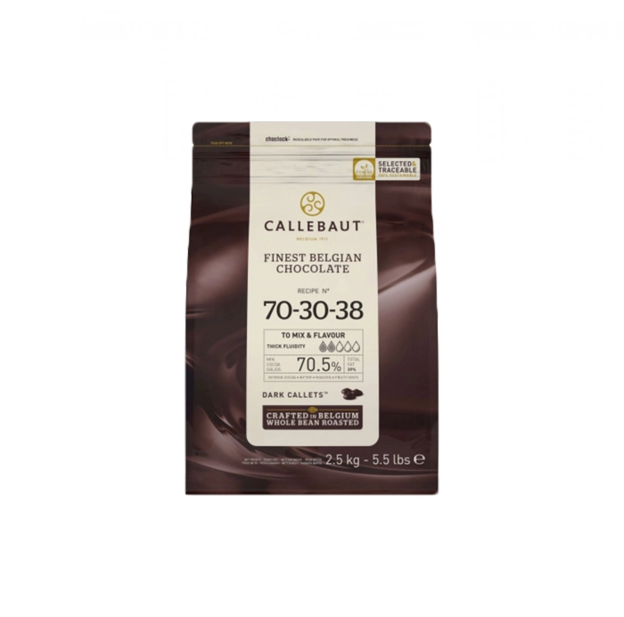 Callebaut 703038NV étcsokoládé pasztilla 70,5% 2,5kg