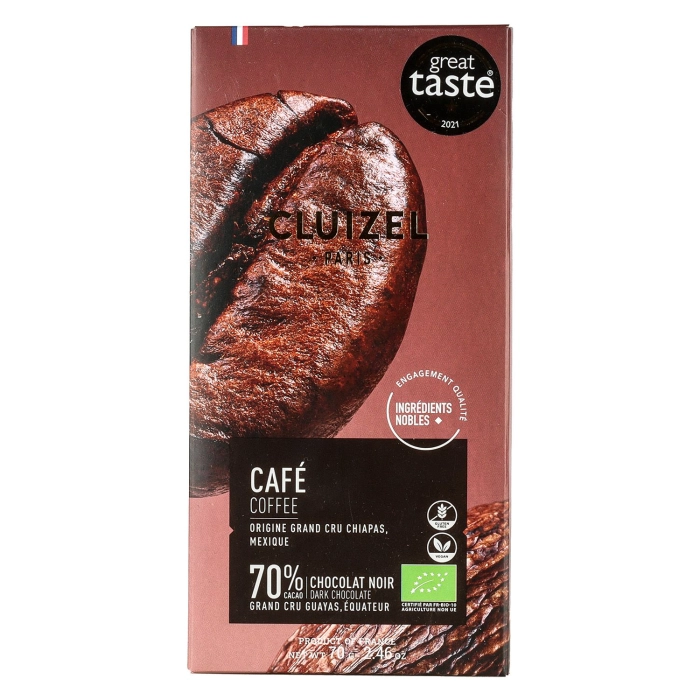 Cluizel kávés étcsokoládé 70g