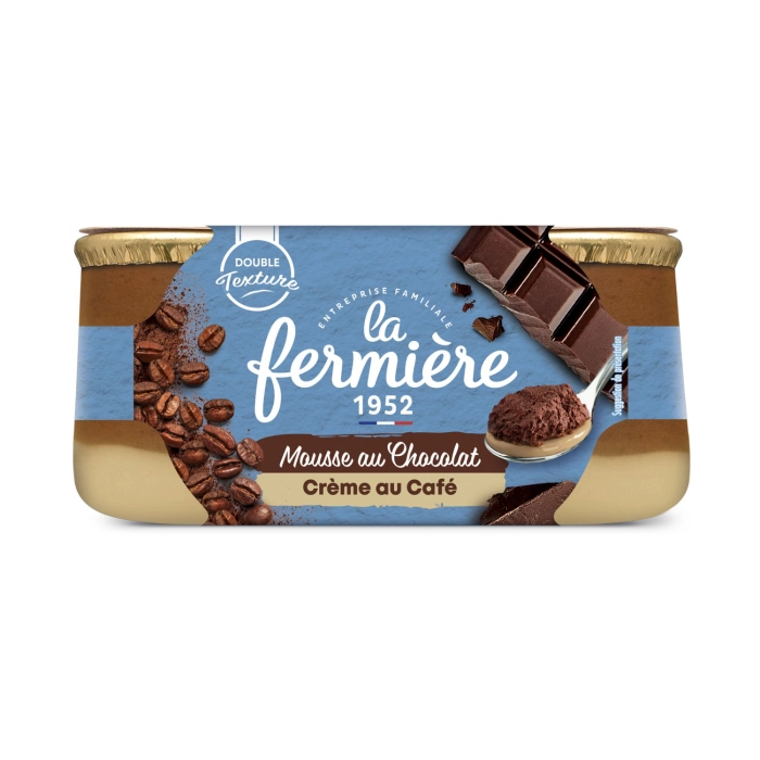 La Fermiere étcsokoládés-kávés mousse 2x110g