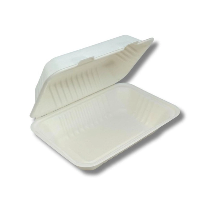 Bagasse menübox egyterű 25*15*8cm HP3 (125db/csomag) komposztálható
