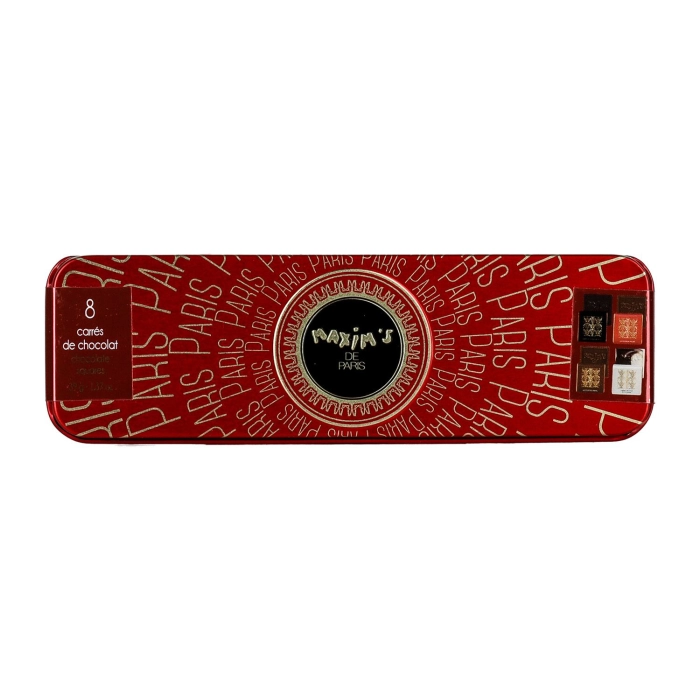 Maxim's Red Pencil Tin piros fém ceruzában tejcsokoládés bonbon válogatás 39g