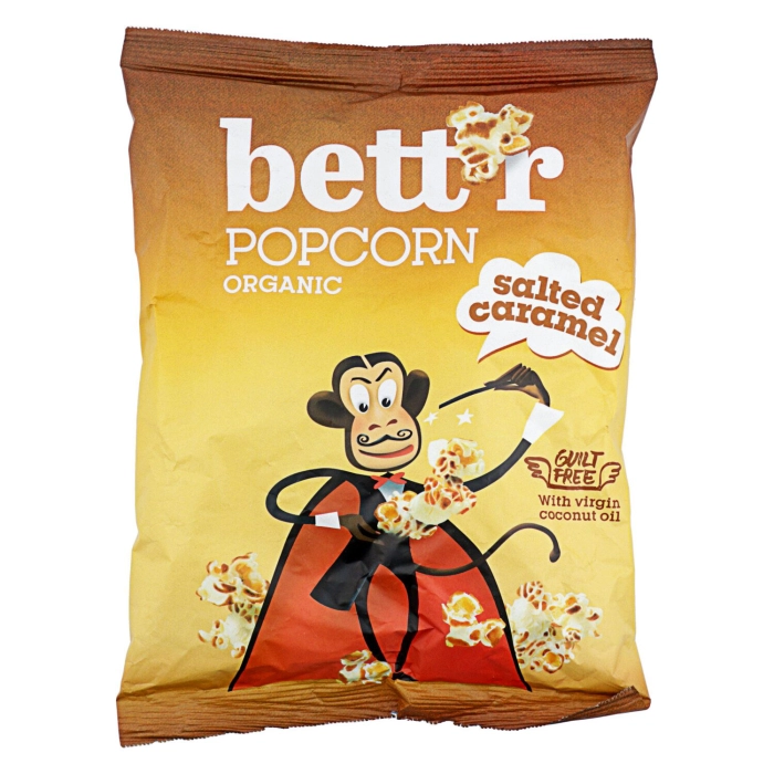 Bett'r Organic gluténmentes sós karamellás pattogatott kukorica 60g