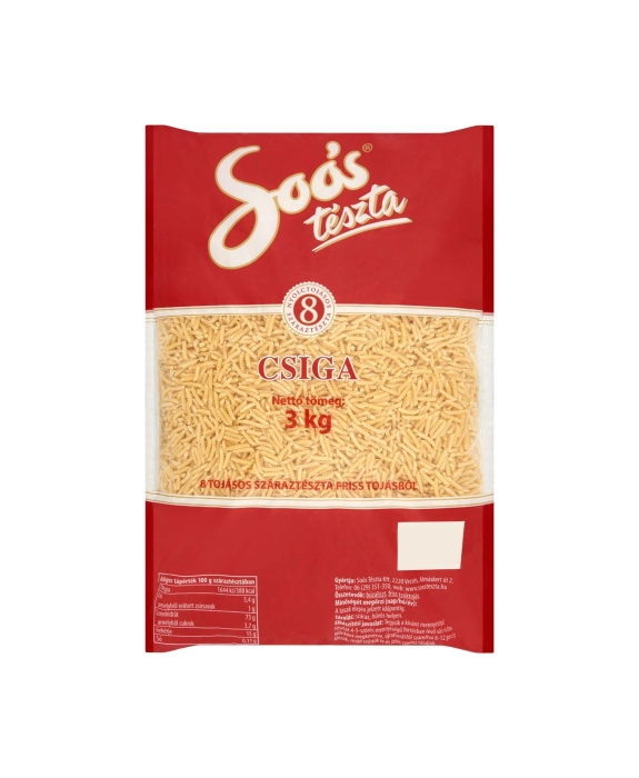 Soós 8 tojásos csiga tészta 3kg
