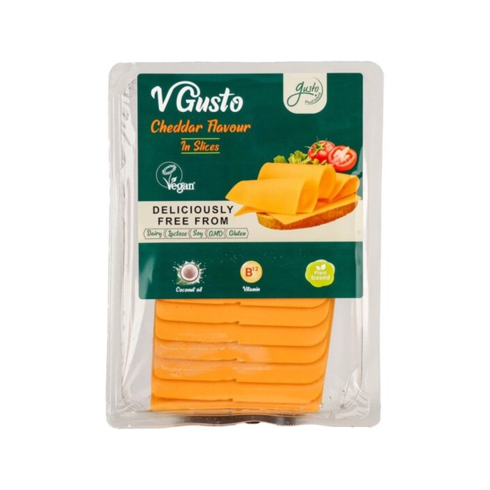 Gusto vegán cheddar ízű szeletek 140g