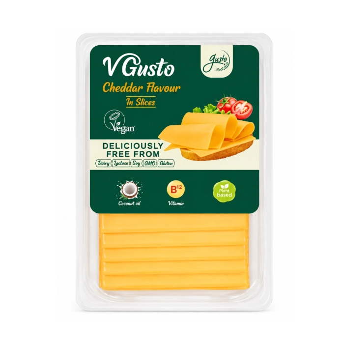 Gusto vegán cheddar ízű szeletek 140g