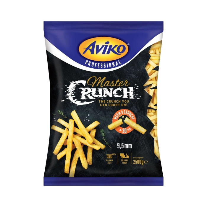 Aviko Master Crunch 9,5 mm hasábburgonya extra ropogós bevonattal gyorsfagyasztott 2500g