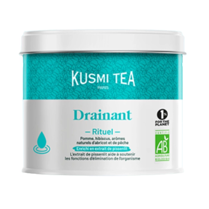 Kusmi Draining Ritual bio szálas zöldtea fémdobozban 100g