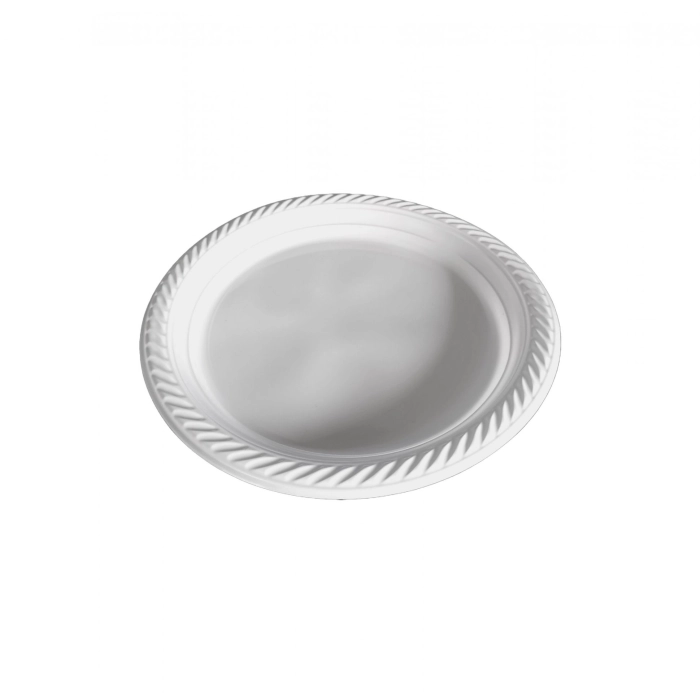 Műanyag kerek tányér újrahasználható PP 22cm 100db/csomag