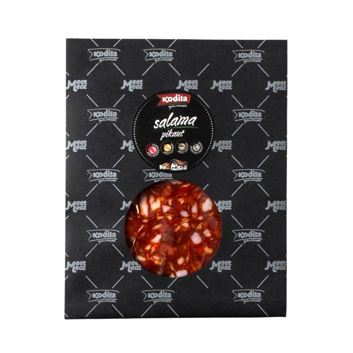 Kodila Gourmet füstölt, szárított, érlelt csípős szalámi (szeletelt) 80g