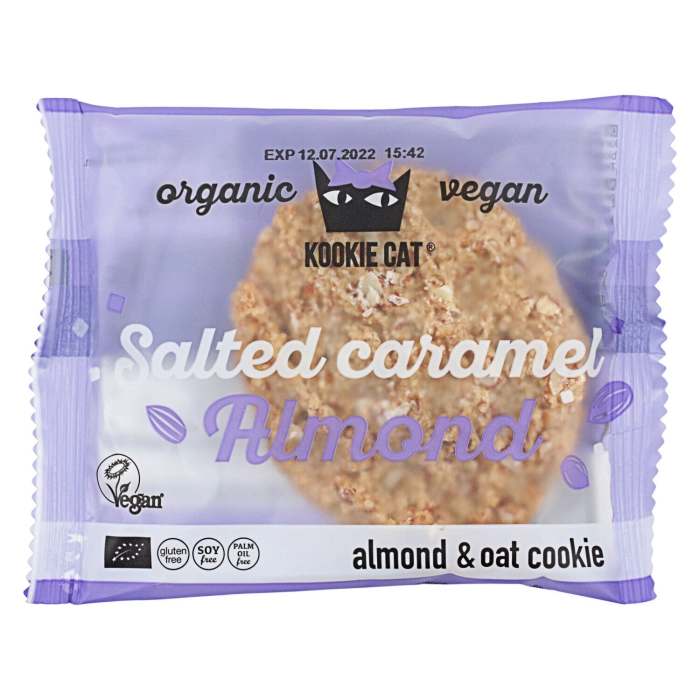 Kookie Cat vegán zabsütemény sós karamellás mandulával 50g