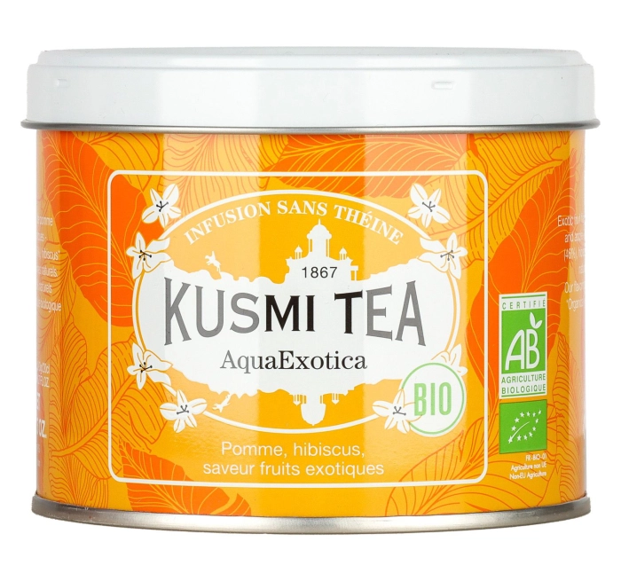 Kusmi AquaExotica szálas gyümölcstea trópusi gyümölcsökkel 100 g