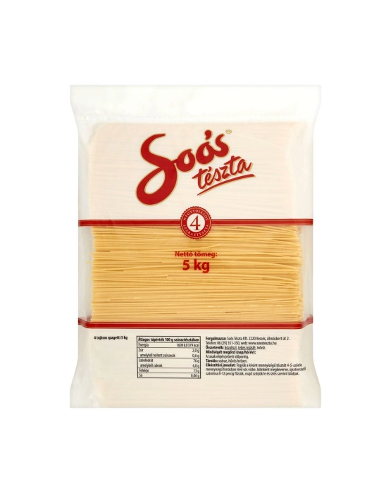 Soós 4 tojásos spagetti tészta 5kg