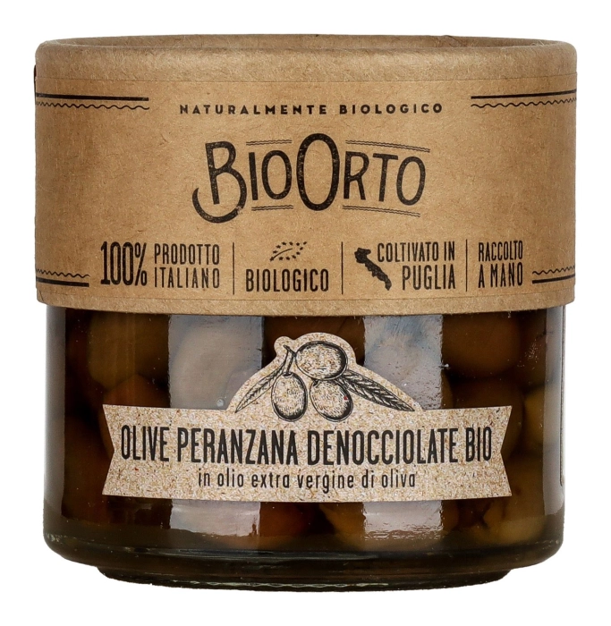 BioOrto olívabogyó extra szűz olívaolajban (magozott) 190g