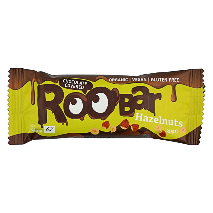 Roobar magas fehérjetartalmú mogyorós szelet csokoládéba mártva 30g