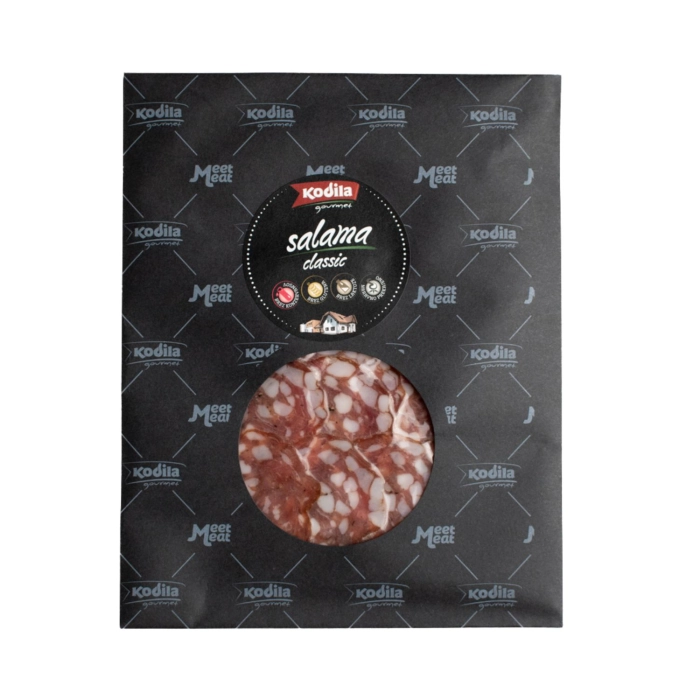Kodila Gourmet füstölt, szárított, érlelt szalámi (szeletelt) 80g