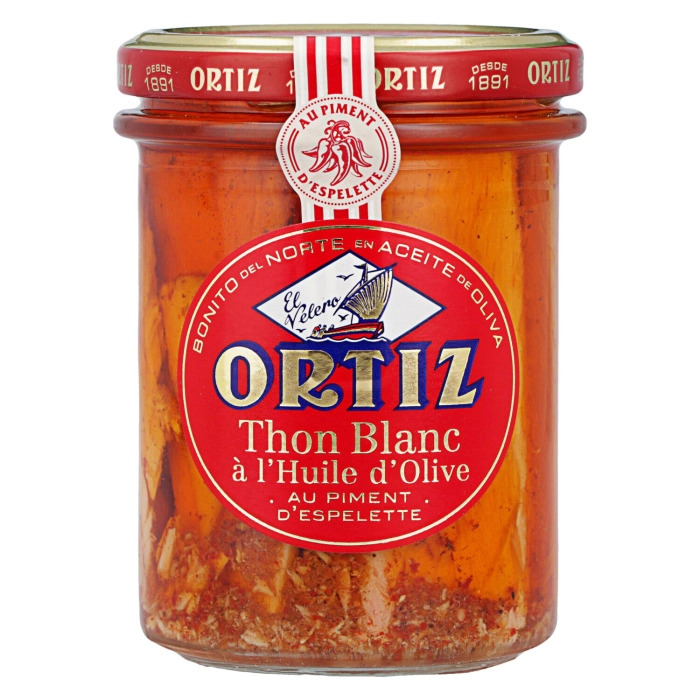 Ortiz fehér tonhal olívaolajban esplette paprikával 220g