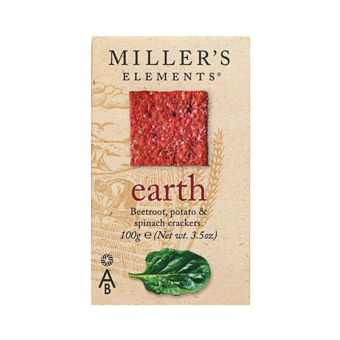 Millers Earth cékla, burgonya és spenót ízesítésű keksz sajtokhoz 100g