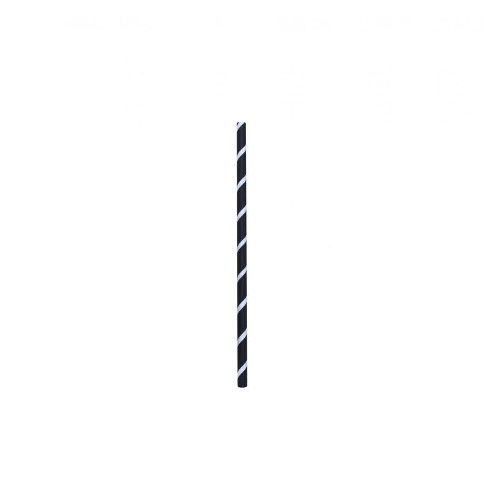 Papír szívószál 230×8 mm fekete-fehér (150 db/csomag)