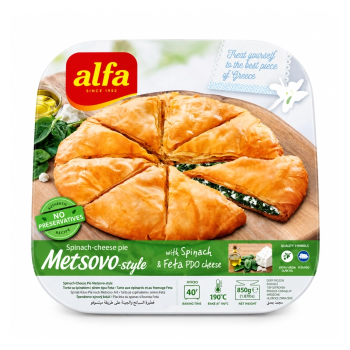 Alfa tradicionális spenótos fetás házi pite 850g (fagyasztott)