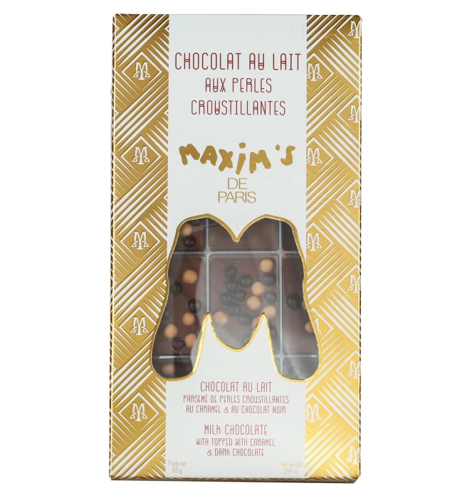 Maxim's Milk Chocolate Bar Crispy Pearls tejcsokoládé roppanós gyöngyökkel 85g