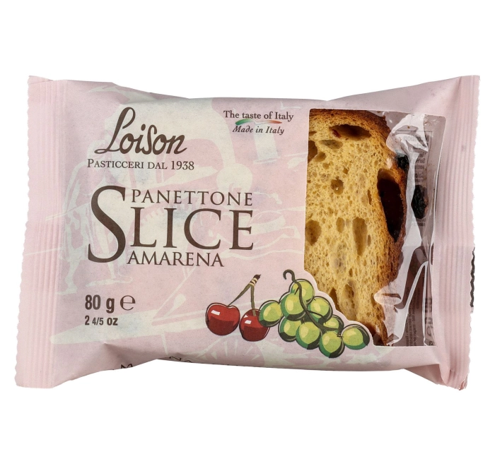 Loison panettone szelet kandírozott Amarena meggyel és Sultana mazsolával 70g