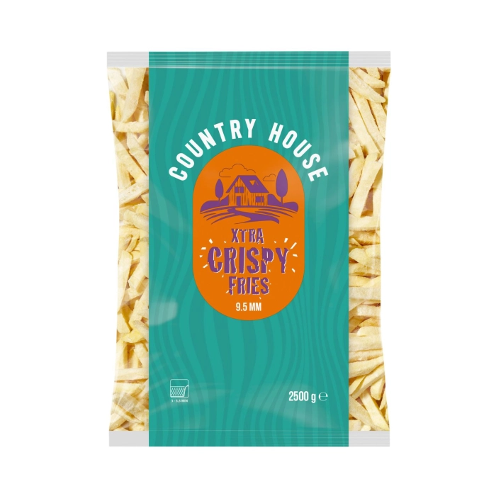 Country House Xtra Crispy 9,5mm hasábburgonya ropogós bevonattal, gyorsfagyasztott 2,5kg