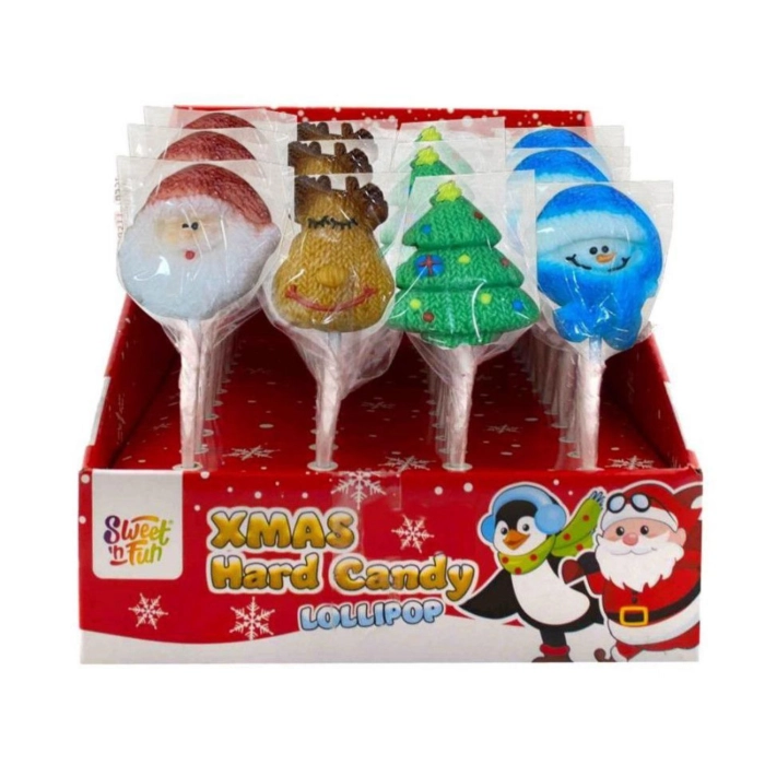 Christmas mini hard candy lollipop 12g 48db