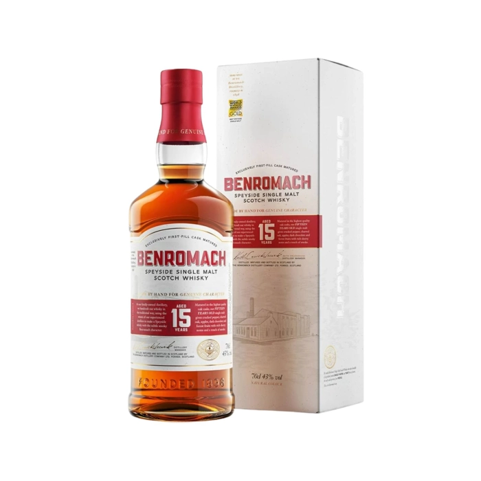 Benromach 15 éves whisky 43% 0,7l