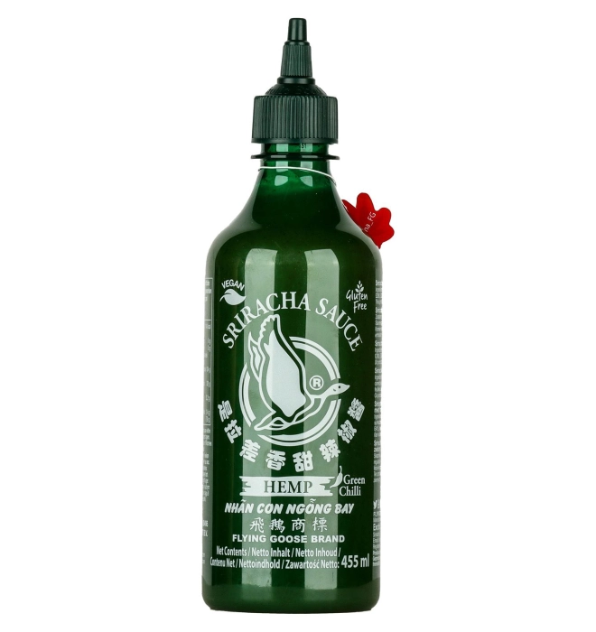 Flying Goose sriracha zöld chili szósz kenderrel 455ml