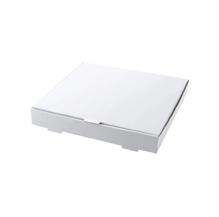 Pizzadoboz 26×26×3 fehér 4 szögl. (100db/csom)