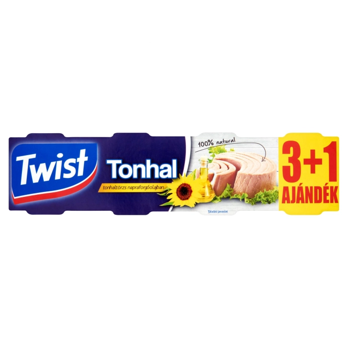 Twist tonhal törzs növényi olajban 3+1 4x80g