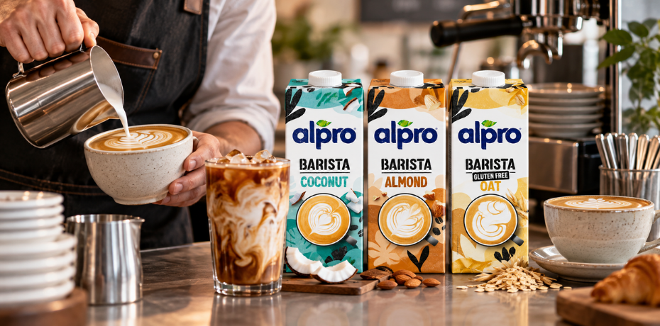 Az Alpro Barista italok profi habosítására tervezve adnak krémes, tökéletes textúrát minden növényi alapú kávéhoz és italhoz.