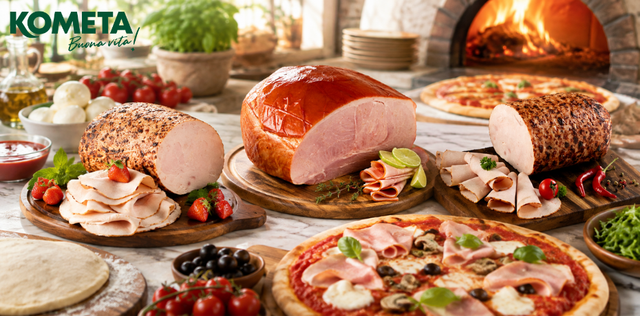 A Kometa sült és füstölt sonkái szeletelve pizzára, hidegtálra vagy szendvicsbe egyaránt tökéletesek