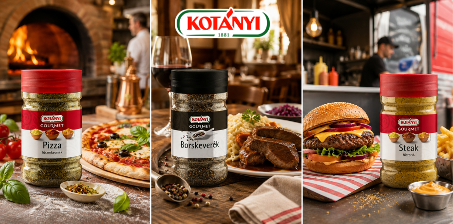 A Kotányi Gourmet fűszerkeverékei mindenhol pontosan azt az ízt adják, amit a fogás megkíván.